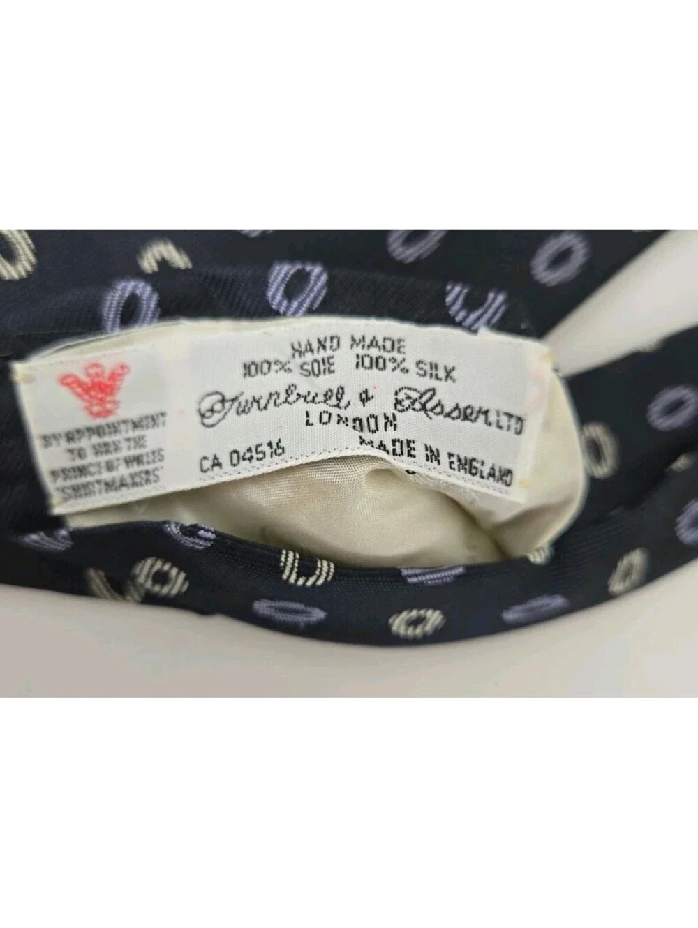 Turnbull & Asser Silk Necktie London Designer Ovals Black Classic Formal